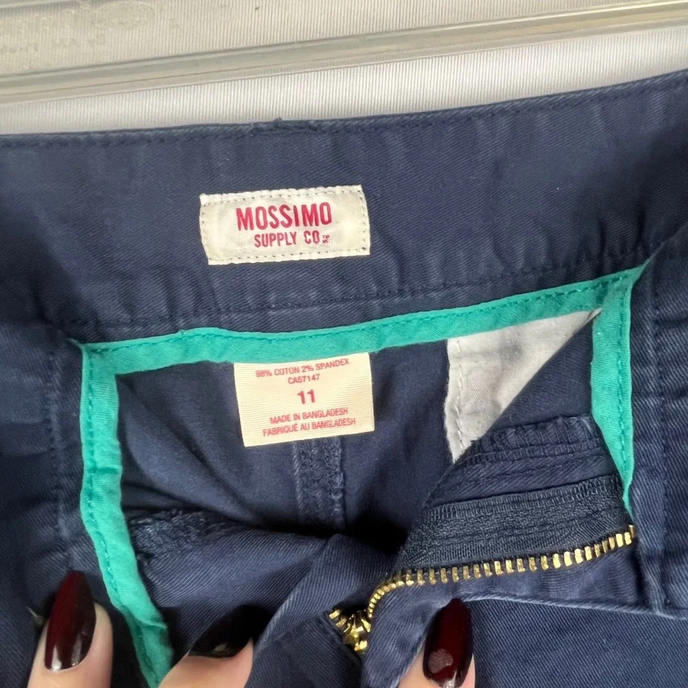 Mossimo Navy Blue Chino Low Rise Short Shorts Micro‎ Mini Wms 11 Y2K 2000s EUC